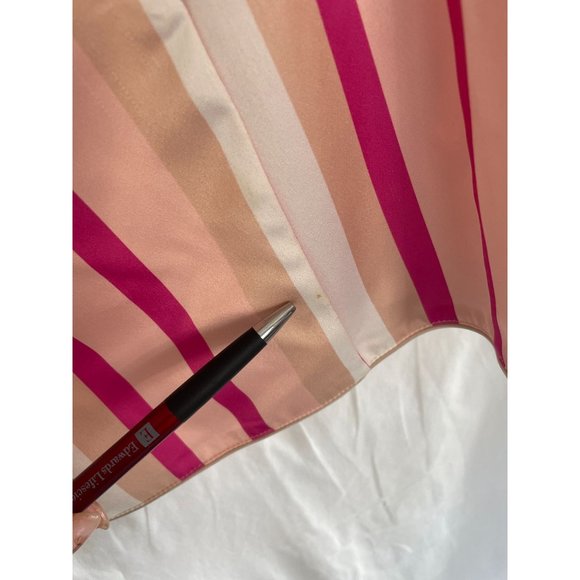 NOTES DU NORD Liv Striped Blouse 40 Wrap Collar Pink/White - Picture 10 of 14